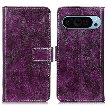 For Google Pixel 10 / 9 Retro Crazy Horse Texture Flip Leather Phone Case(Purple) by buy2fix