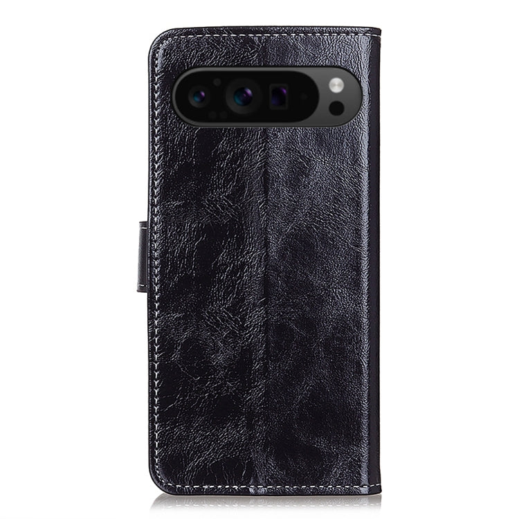 For Google Pixel 10 Pro / 9 Pro Retro Crazy Horse Texture Flip Leather Phone Case(Black) - Google Cases by buy2fix | Online Shopping UK | buy2fix