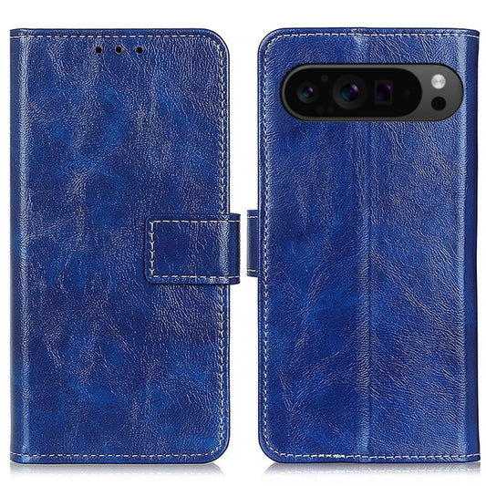 For Google Pixel 10 Pro / 9 Pro Retro Crazy Horse Texture Flip Leather Phone Case(Blue) by buy2fix