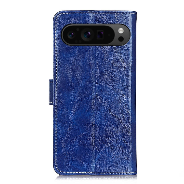 For Google Pixel 10 Pro / 9 Pro Retro Crazy Horse Texture Flip Leather Phone Case(Blue) by buy2fix