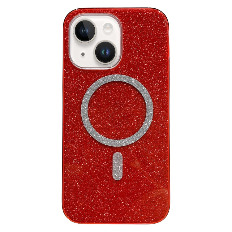 For iPhone 14 Glitter MagSafe Magnetic TPU Phone Case(Red) by buy2fix