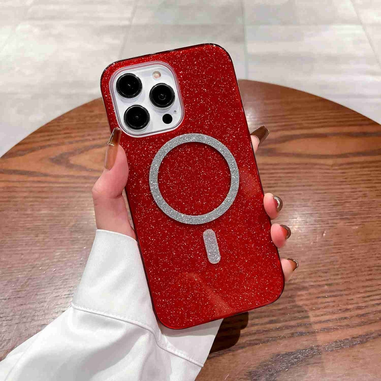For iPhone 14 Glitter MagSafe Magnetic TPU Phone Case(Red) by buy2fix