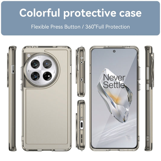 For OnePlus 12 Candy Series TPU Phone Case(Transparent Grey) - OnePlus Cases by buy2fix | Online Shopping UK | buy2fix