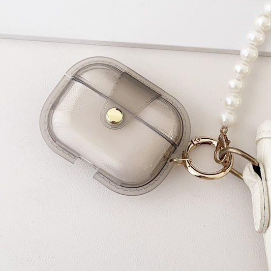 For AirPods Pro 1 Magnetic Clear Armor TPU TWS Earphone Cover(Black) - For AirPods Pro by buy2fix | Online Shopping UK | buy2fix