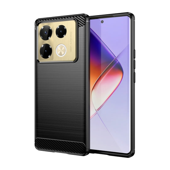 For Infinix Note 40 Pro 4G Carbon Fiber Brushed Texture TPU Phone Case(Black)