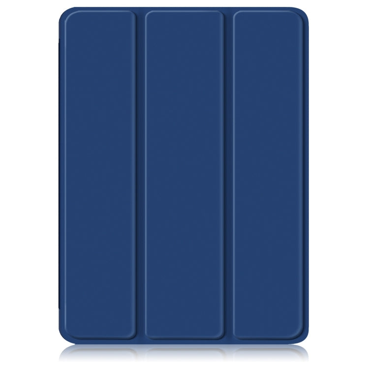 For iPad 10.2 2021 / 2020 / 10.5 Acrylic 3-Fold Solid Color Smart Leather Tablet Case(Dark Blue) - iPad 10.2 Cases by buy2fix | Online Shopping UK | buy2fix