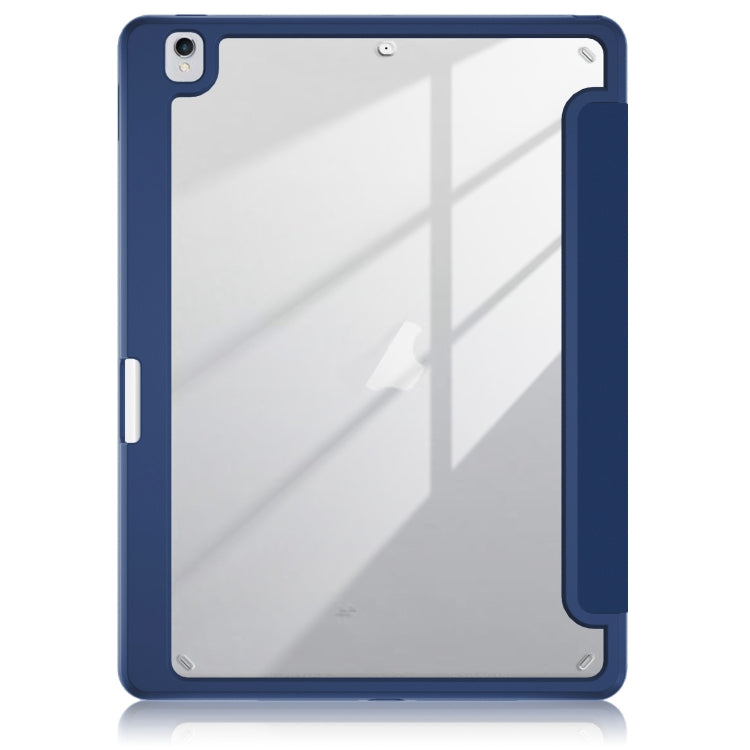 For iPad 10.2 2021 / 2020 / 10.5 Acrylic 3-Fold Solid Color Smart Leather Tablet Case(Dark Blue) - iPad 10.2 Cases by buy2fix | Online Shopping UK | buy2fix
