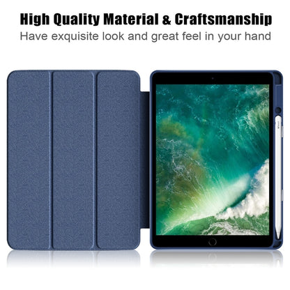 For iPad 10.2 2021 / 2020 / 10.5 Acrylic 3-Fold Solid Color Smart Leather Tablet Case(Dark Blue) - iPad 10.2 Cases by buy2fix | Online Shopping UK | buy2fix