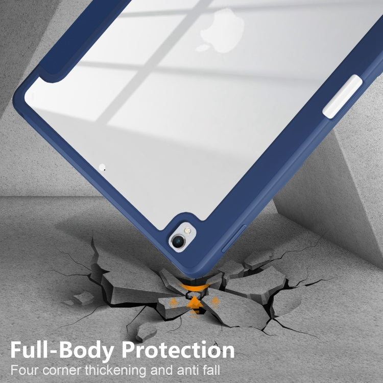 For iPad 10.2 2021 / 2020 / 10.5 Acrylic 3-Fold Solid Color Smart Leather Tablet Case(Dark Blue) - iPad 10.2 Cases by buy2fix | Online Shopping UK | buy2fix