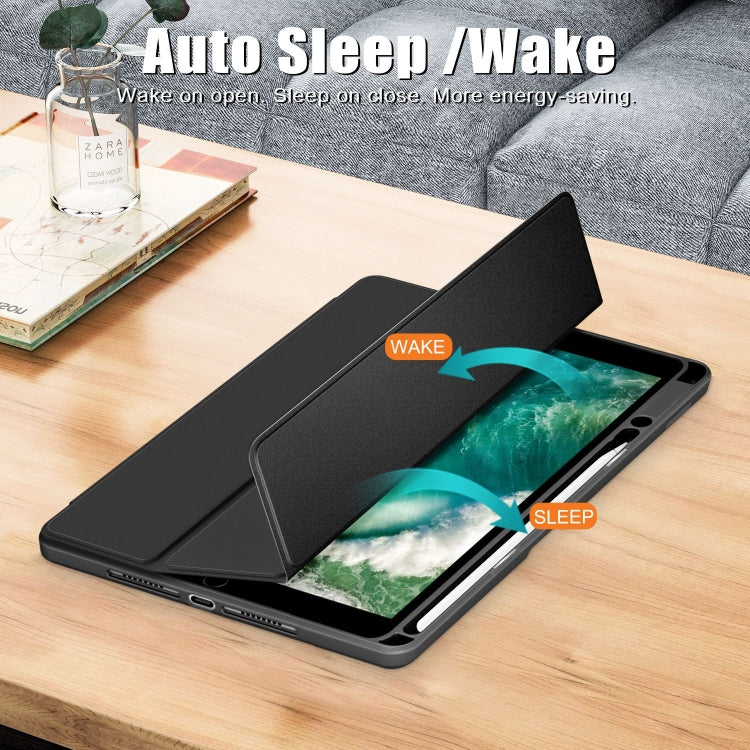 For iPad 10.2 2021 / 2020 / 10.5 Acrylic 3-Fold Solid Color Smart Leather Tablet Case(Black) - iPad 10.2 Cases by buy2fix | Online Shopping UK | buy2fix