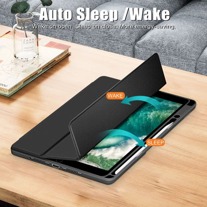 For iPad 10.2 2021 / 2020 / 10.5 Acrylic 3-Fold Solid Color Smart Leather Tablet Case(Black) - iPad 10.2 Cases by buy2fix | Online Shopping UK | buy2fix
