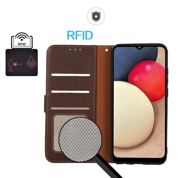 For Google Pixel 10 Pro / 9 Pro KHAZNEH Litchi Texture Leather RFID Phone Case(Brown) - Google Cases by buy2fix | Online Shopping UK | buy2fix