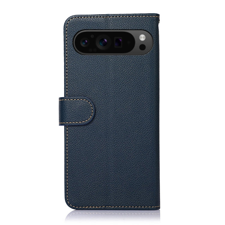 For Google Pixel 10 Pro / 9 Pro KHAZNEH Litchi Texture Leather RFID Phone Case(Blue) by buy2fix