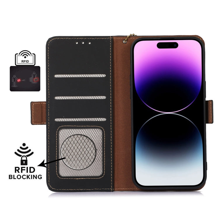 For Google Pixel 10 Pro / 9 Pro Genuine Leather Magnetic RFID Leather Phone Case(Black) by buy2fix