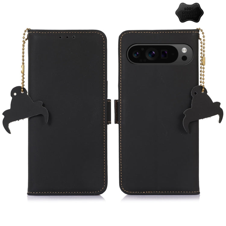 For Google Pixel 10 / 9 Genuine Leather Magnetic RFID Leather Phone Case(Black) by buy2fix