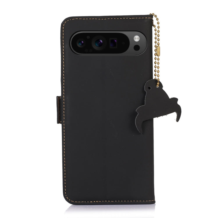 For Google Pixel 10 / 9 Genuine Leather Magnetic RFID Leather Phone Case(Black) by buy2fix