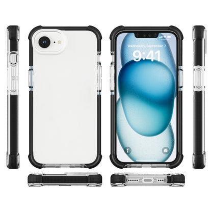 For iPhone 16e Acrylic Full Coverage Shockproof Phone Case(Black + Transparent) by buy2fix