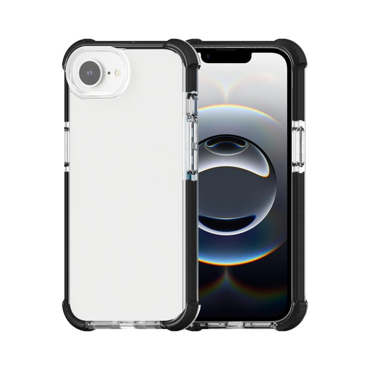 For iPhone 16e Acrylic Full Coverage Shockproof Phone Case(Black + Transparent) by buy2fix