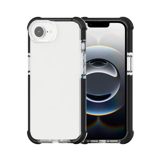 For iPhone 16e Acrylic Full Coverage Shockproof Phone Case(Black + Transparent) by buy2fix
