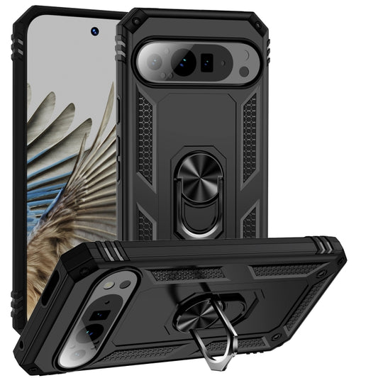 For Google Pixel 9 Pro XL Shockproof TPU + PC Phone Case with Holder(Black) - Google Cases by buy2fix | Online Shopping UK | buy2fix