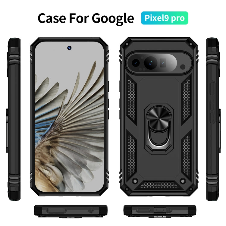 For Google Pixel 9 Pro XL Shockproof TPU + PC Phone Case with Holder(Black) - Google Cases by buy2fix | Online Shopping UK | buy2fix