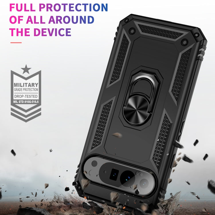 For Google Pixel 9 Pro XL Shockproof TPU + PC Phone Case with Holder(Black) - Google Cases by buy2fix | Online Shopping UK | buy2fix