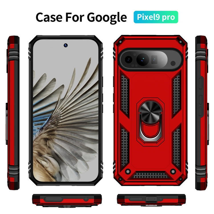 For Google Pixel 9 Pro XL Shockproof TPU + PC Phone Case with Holder(Red) by buy2fix