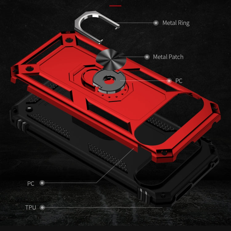 For Google Pixel 9 Pro XL Shockproof TPU + PC Phone Case with Holder(Red) by buy2fix