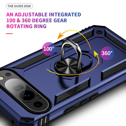 For Google Pixel 9 Pro XL Shockproof TPU + PC Phone Case with Holder(Blue) by buy2fix