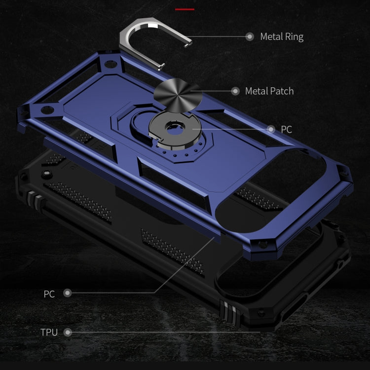 For Google Pixel 9 Pro XL Shockproof TPU + PC Phone Case with Holder(Blue) by buy2fix