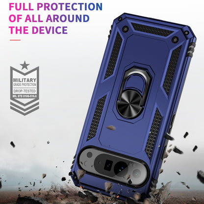 For Google Pixel 9 Pro XL Shockproof TPU + PC Phone Case with Holder(Blue) by buy2fix