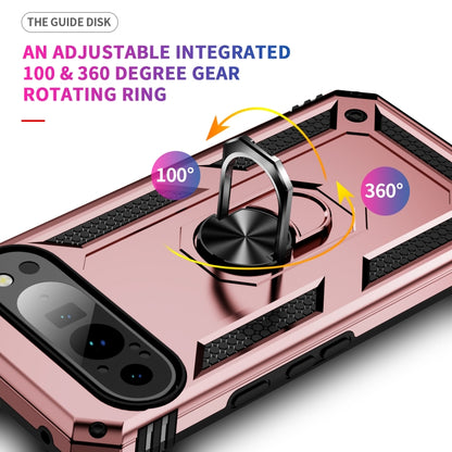 For Google Pixel 9 Pro XL Shockproof TPU + PC Phone Case with Holder(Rose Gold) by buy2fix