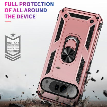 For Google Pixel 9 Pro XL Shockproof TPU + PC Phone Case with Holder(Rose Gold) by buy2fix