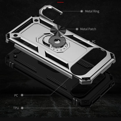 For Google Pixel 9 Pro XL Shockproof TPU + PC Phone Case with Holder(Silver) by buy2fix