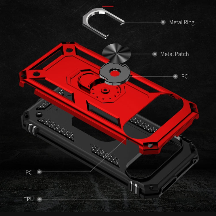 For Google Pixel 9 Pro / 9 Shockproof TPU + PC Phone Case with Holder(Red) by buy2fix
