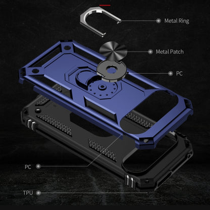 For Google Pixel 9 Pro / 9 Shockproof TPU + PC Phone Case with Holder(Blue) by buy2fix