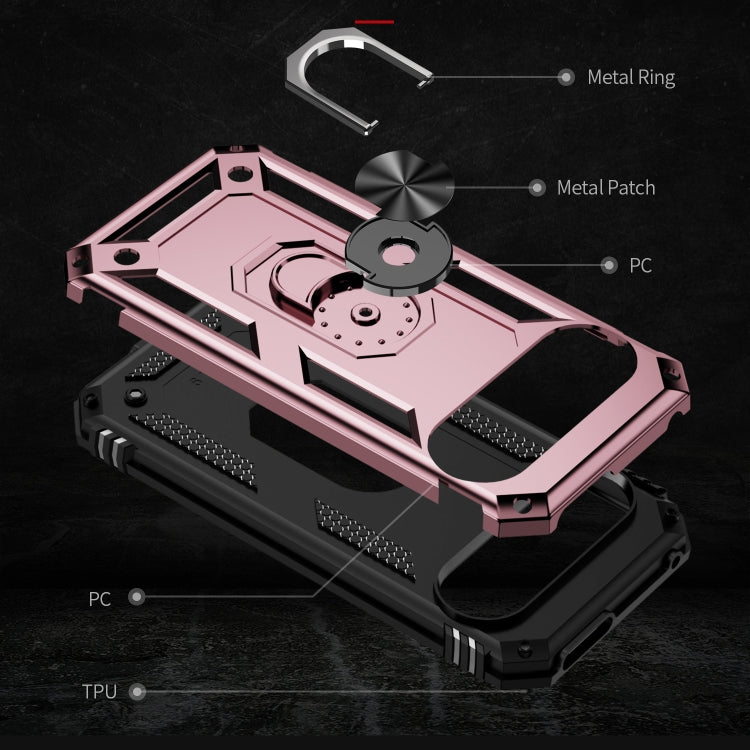 For Google Pixel 9 Pro / 9 Shockproof TPU + PC Phone Case with Holder(Rose Gold) by buy2fix
