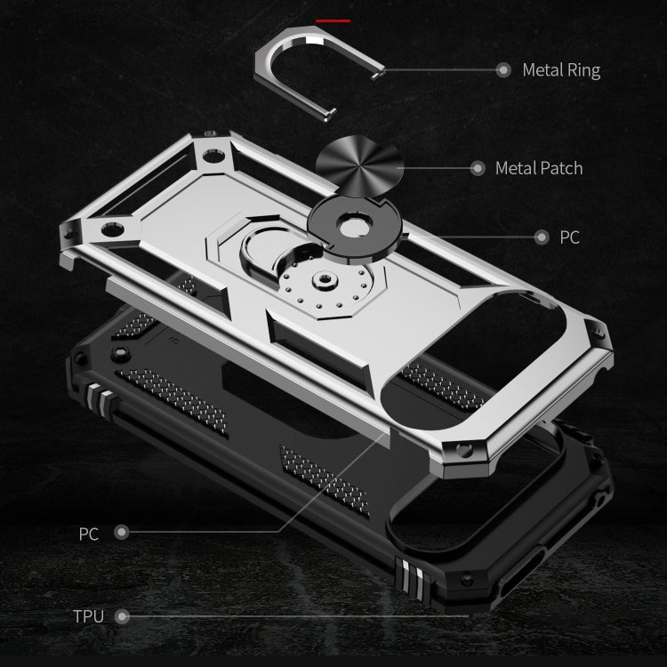 For Google Pixel 9 Pro / 9 Shockproof TPU + PC Phone Case with Holder(Silver) by buy2fix