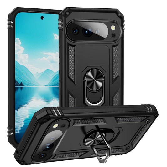 For Google Pixel 10 Shockproof TPU + PC Phone Case with Holder(Black) - Google Cases by buy2fix | Online Shopping UK | buy2fix