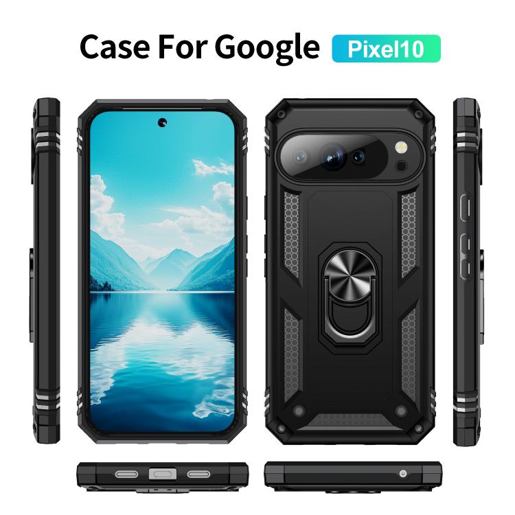 For Google Pixel 10 Shockproof TPU + PC Phone Case with Holder(Black) - Google Cases by buy2fix | Online Shopping UK | buy2fix