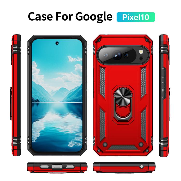 For Google Pixel 10 Shockproof TPU + PC Phone Case with Holder(Red) - Google Cases by buy2fix | Online Shopping UK | buy2fix