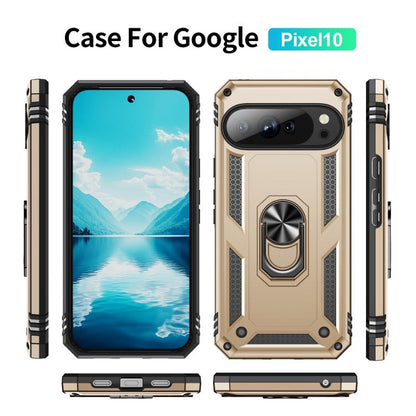 For Google Pixel 10 Shockproof TPU + PC Phone Case with Holder(Gold) - Google Cases by buy2fix | Online Shopping UK | buy2fix