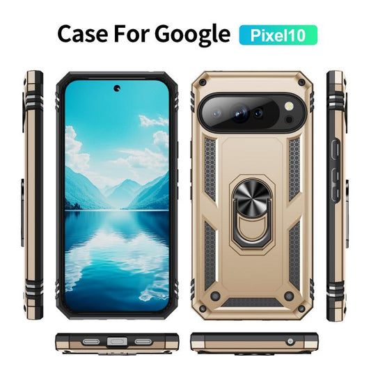 For Google Pixel 10 Shockproof TPU + PC Phone Case with Holder(Gold) - Google Cases by buy2fix | Online Shopping UK | buy2fix