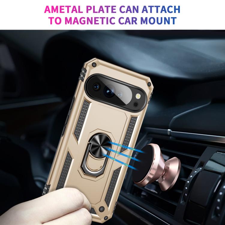 For Google Pixel 10 Shockproof TPU + PC Phone Case with Holder(Gold) - Google Cases by buy2fix | Online Shopping UK | buy2fix