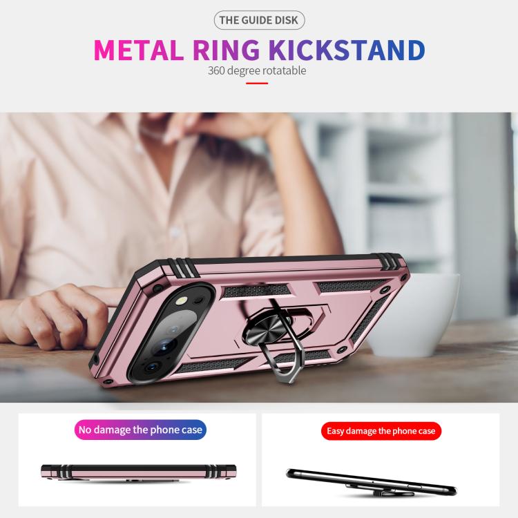 For Google Pixel 10 Shockproof TPU + PC Phone Case with Holder(Rose Gold) - Google Cases by buy2fix | Online Shopping UK | buy2fix