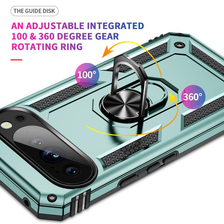 For Google Pixel 10 Shockproof TPU + PC Phone Case with Holder(Dark Green) - Google Cases by buy2fix | Online Shopping UK | buy2fix