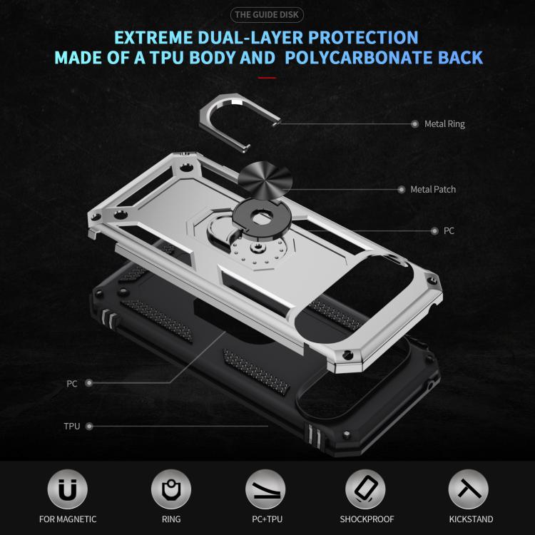 For Google Pixel 10 Shockproof TPU + PC Phone Case with Holder(Silver) - Google Cases by buy2fix | Online Shopping UK | buy2fix