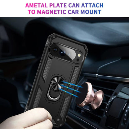 For Google Pixel 10 Pro Shockproof TPU + PC Phone Case with Holder(Black) - Google Cases by buy2fix | Online Shopping UK | buy2fix