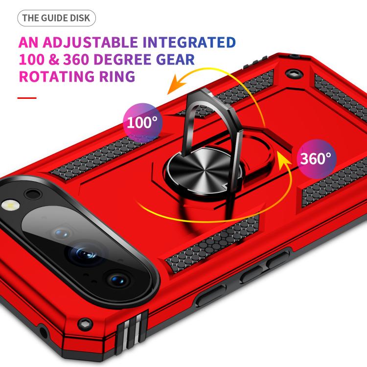 For Google Pixel 10 Pro Shockproof TPU + PC Phone Case with Holder(Red) - Google Cases by buy2fix | Online Shopping UK | buy2fix