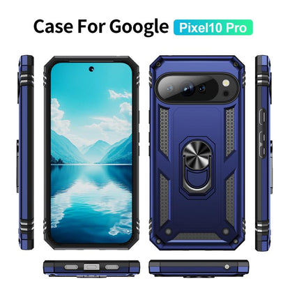 For Google Pixel 10 Pro Shockproof TPU + PC Phone Case with Holder(Blue) - Google Cases by buy2fix | Online Shopping UK | buy2fix